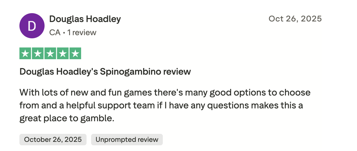 Douglas Hoadley Kanada Spino Gambino Spiele Support Bewertung